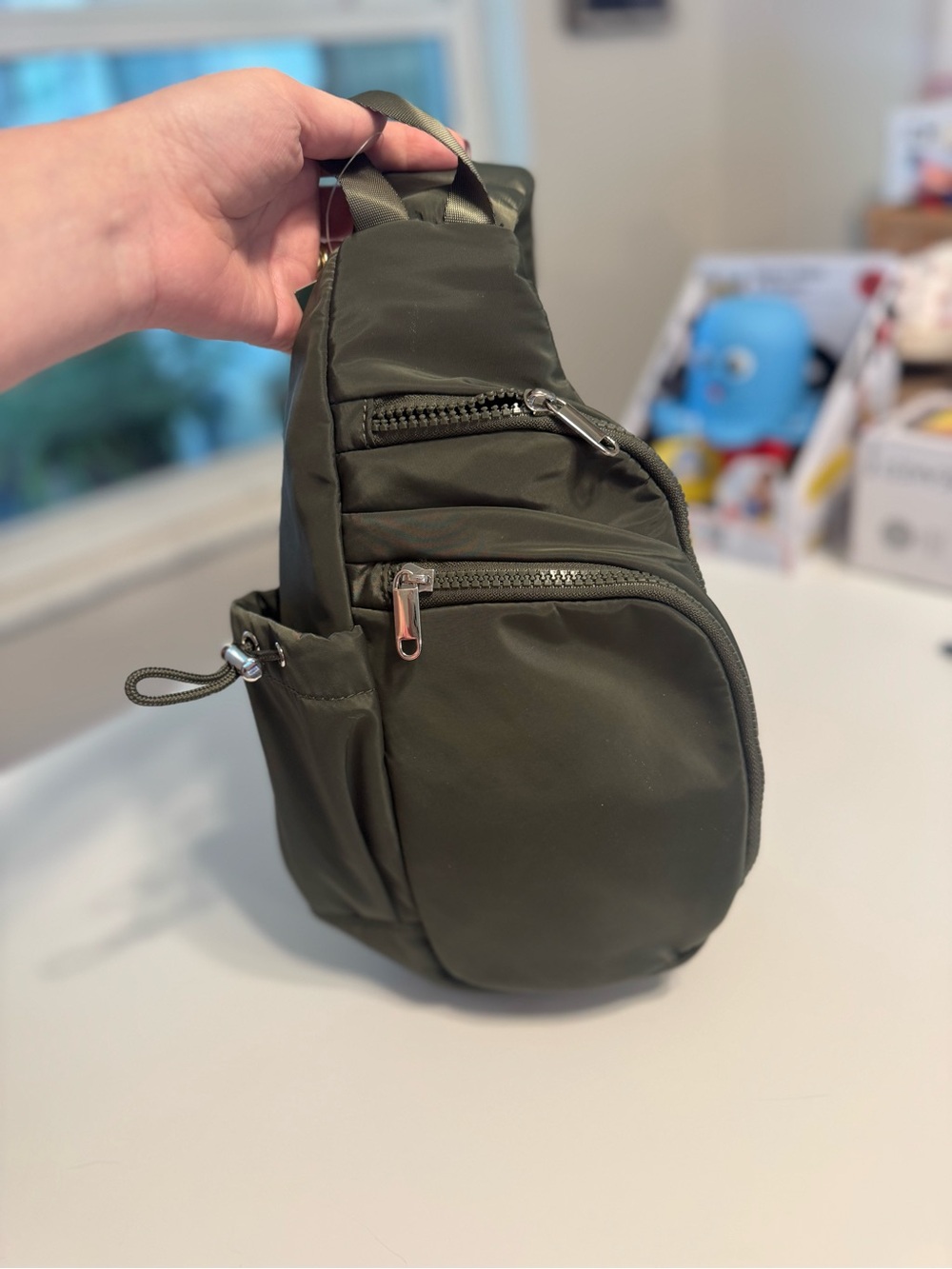 NWT Olive Green Men's Sling Bag - Compact Crossbody Carry